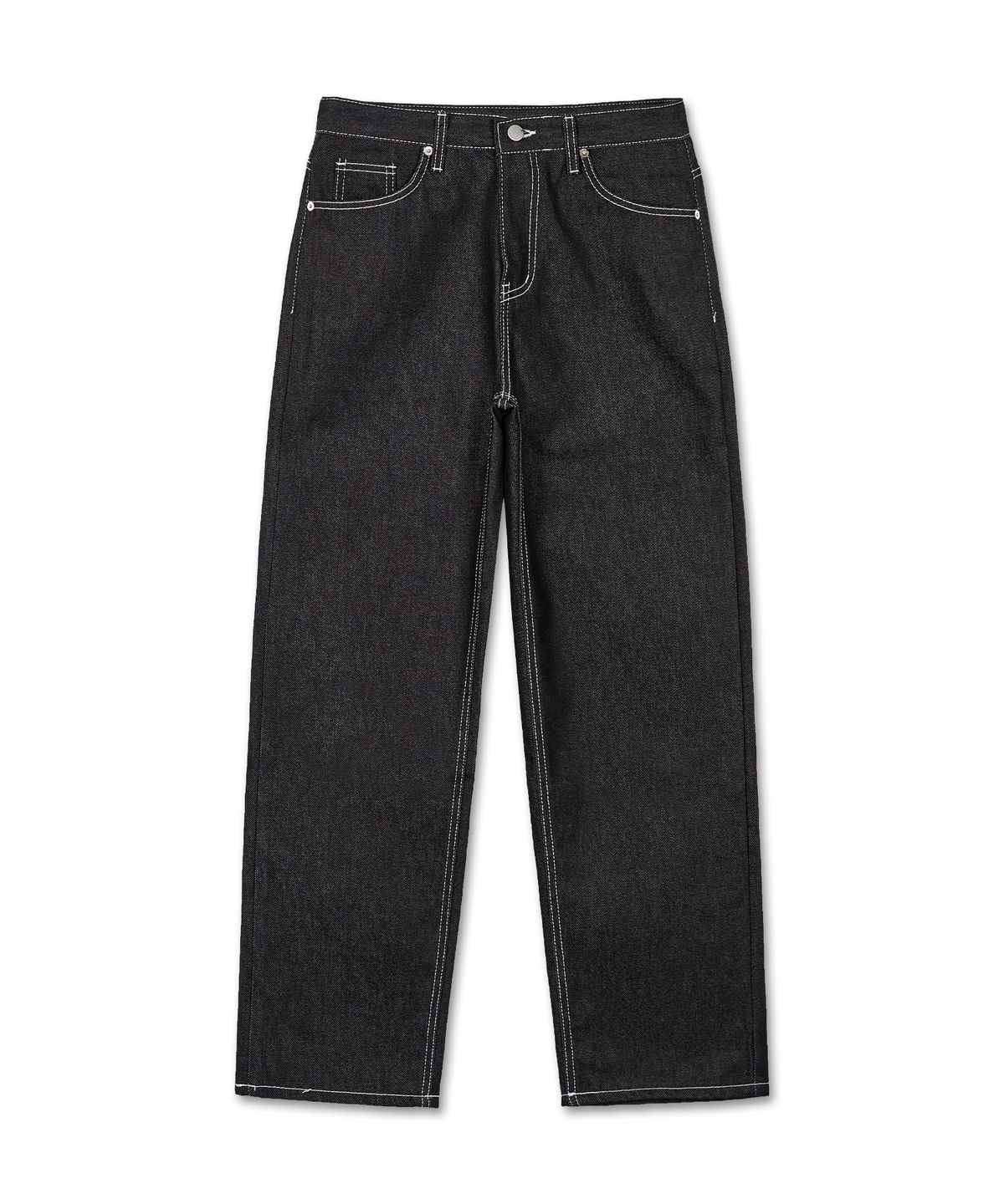 웨스트 그랜드 블러바드(WEST GRAND BOULEVARD) 세미와이드 생지 데님 팬츠 BLACK INDIGO