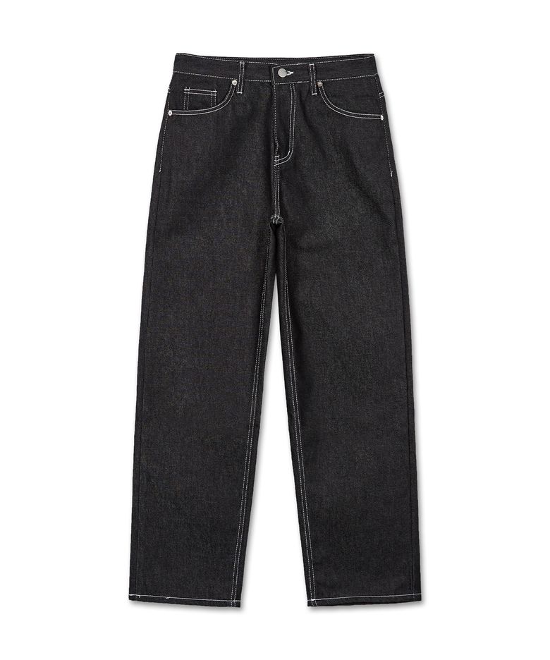 세미와이드 생지 데님 팬츠 BLACK INDIGO