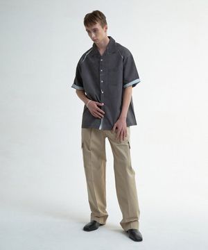 STRIPE HOLE-PRINTED CAMP SHIRTS - WHITE