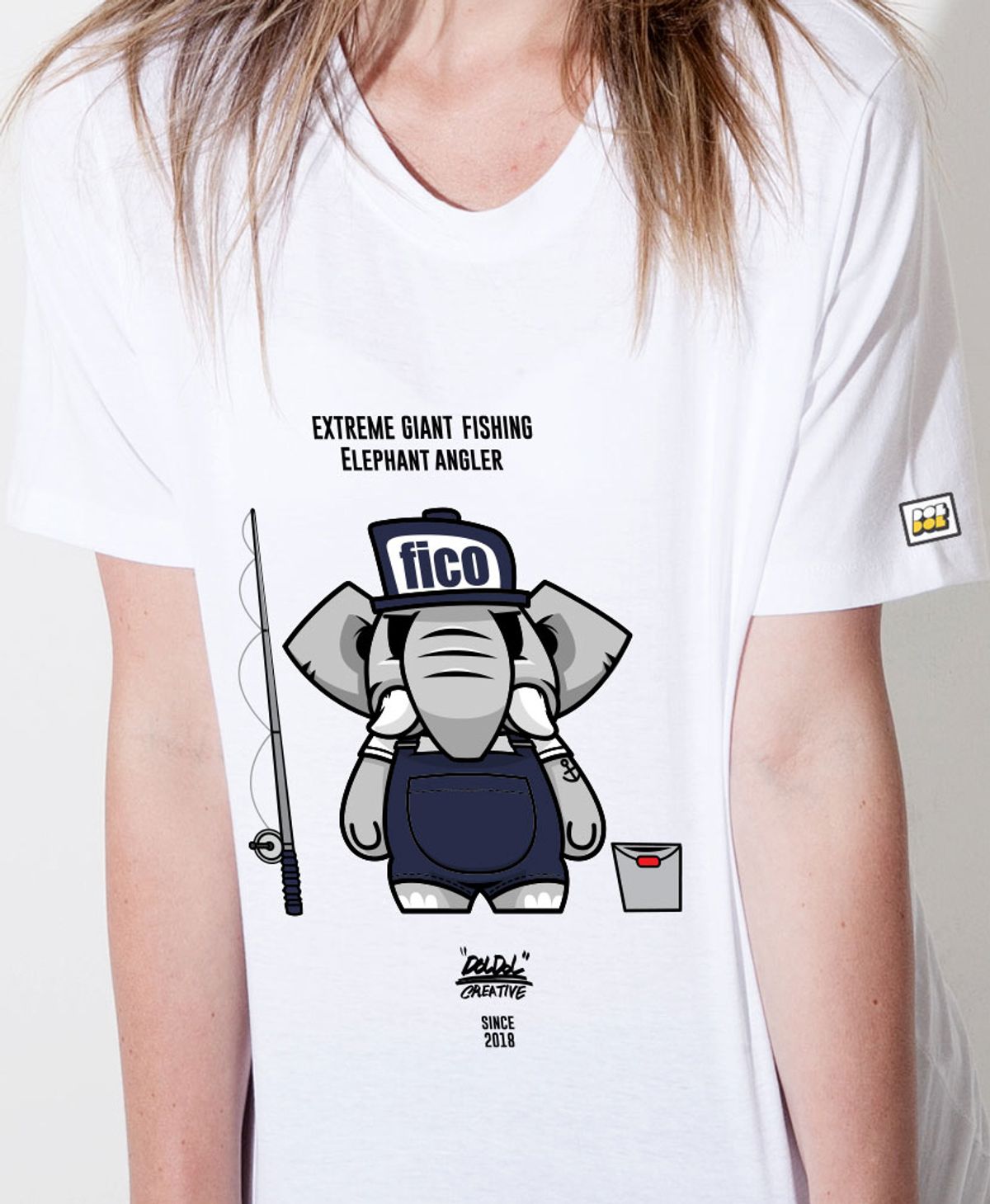 돌돌(DOLDOL) FICO_tshirts-04 익스트림 바다 낚시 앵글러 코끼리 피코 캐릭터 그래픽 디자인 티셔츠