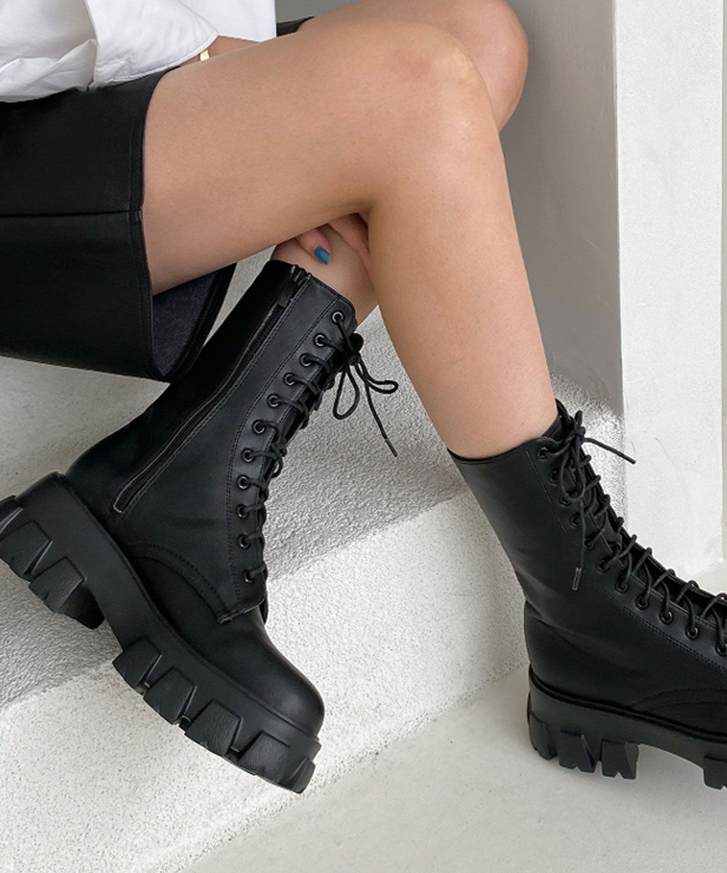 靴 MARINESERRE LEATHER SPOOR LACED-UP BOOTS MUSINSA | SAPPUN Hide Laceup Walker boots (6cm)