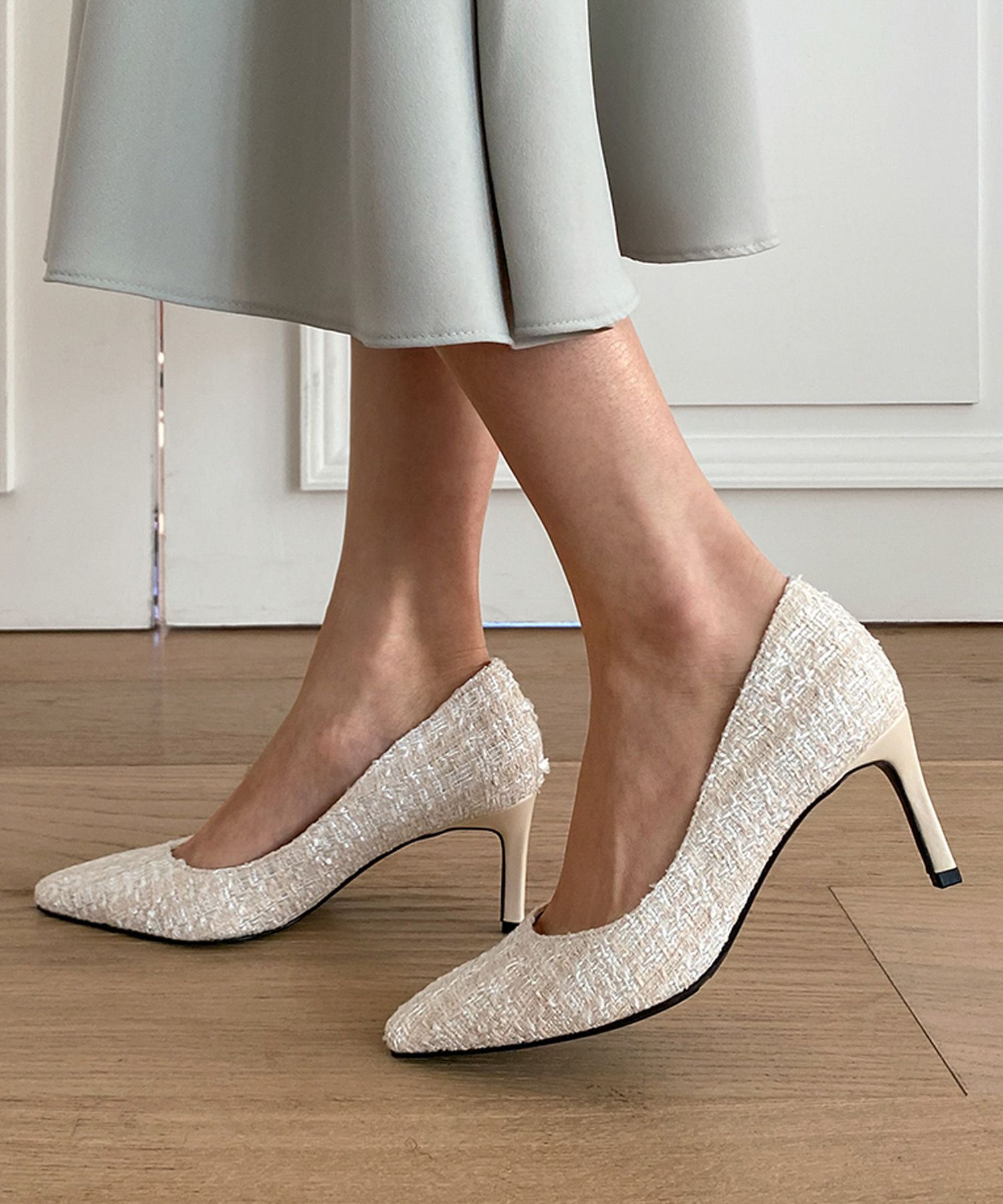 MUSINSA SAPPUN Cameli Tweed Stiletto heels (7cm)