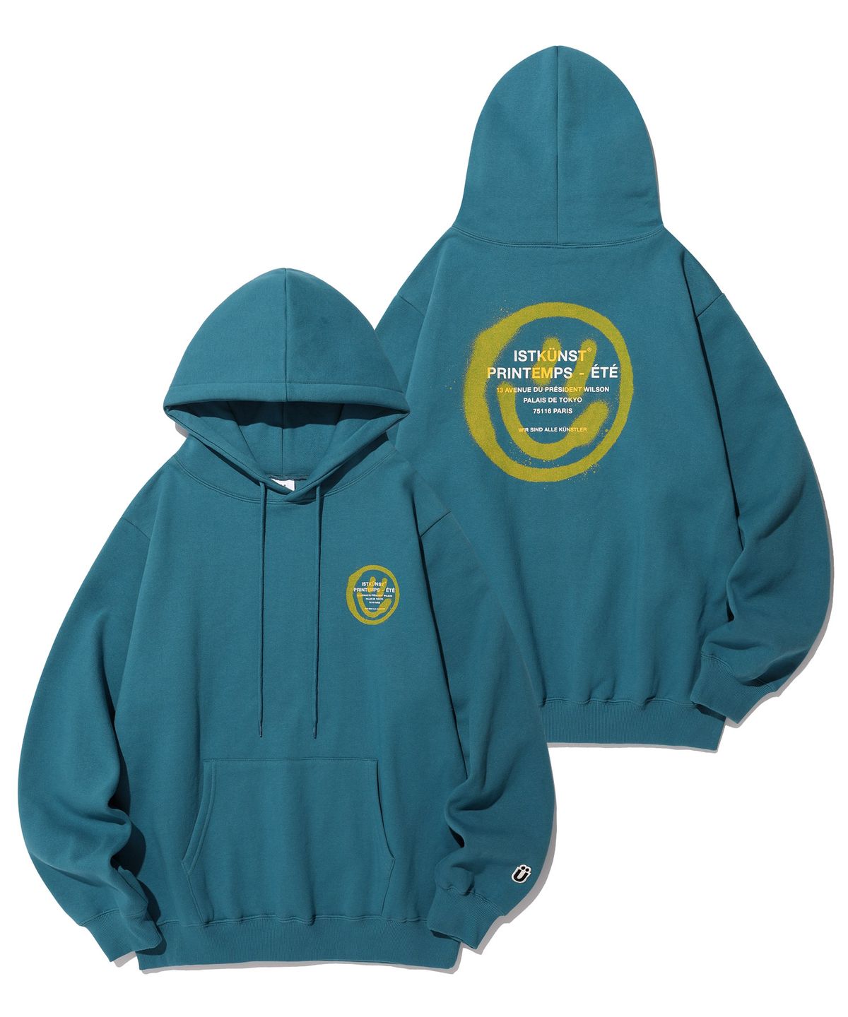 이스트쿤스트(ISTKUNST) LOGO&SMILEY HOODIE_MARINE BLUE(IK2CFMM400A)