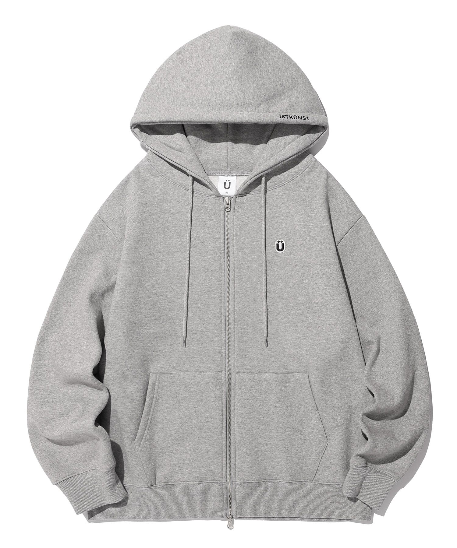 MUSINSA | ISTKUNST U Logo wappen Zip-up Hoodie Gray