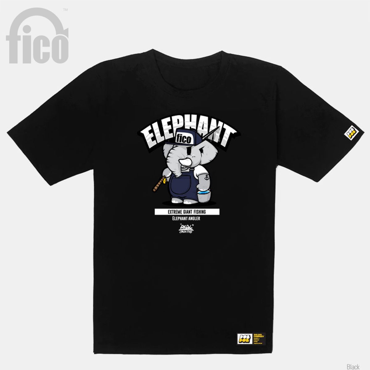 돌돌(DOLDOL) FICO_tshirts-05 익스트림 바다 낚시 앵글러 코끼리 피코 캐릭터 그래픽 디자인 티셔츠