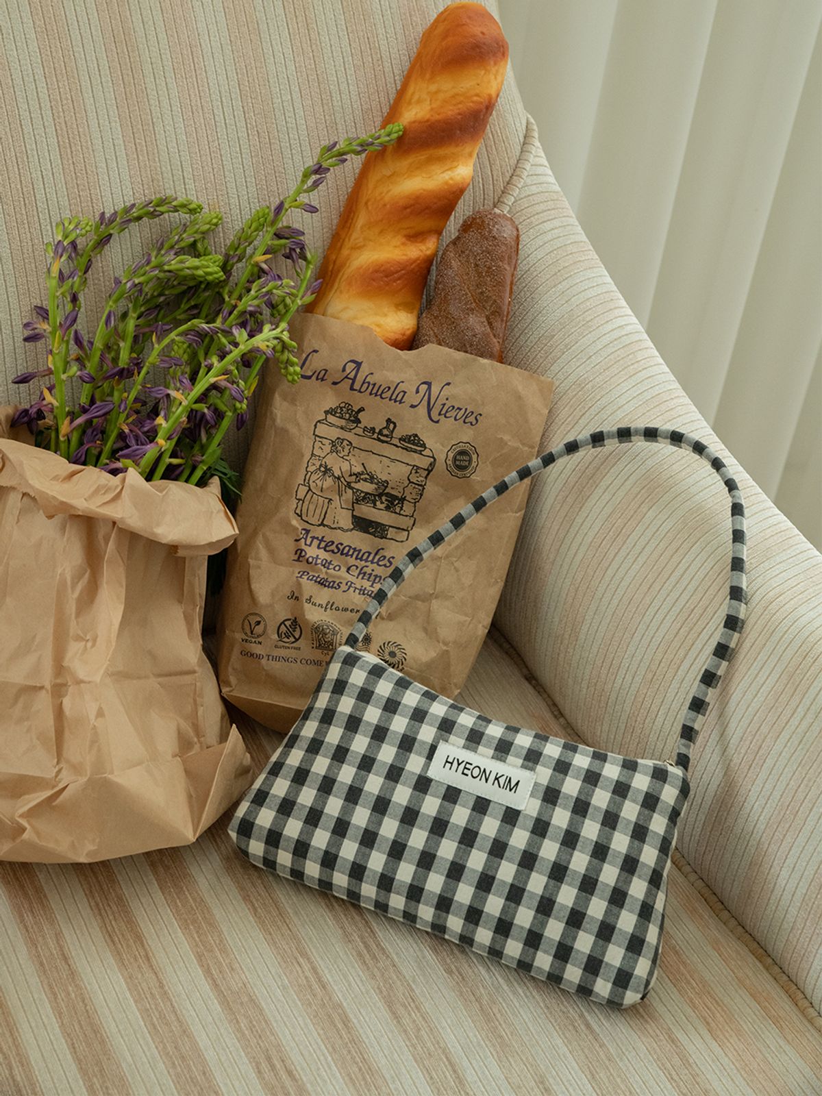 현킴(HYEON KIM) GINGHAM CHECK LENEE BAG 깅엄 체크 르네백 - 블랙