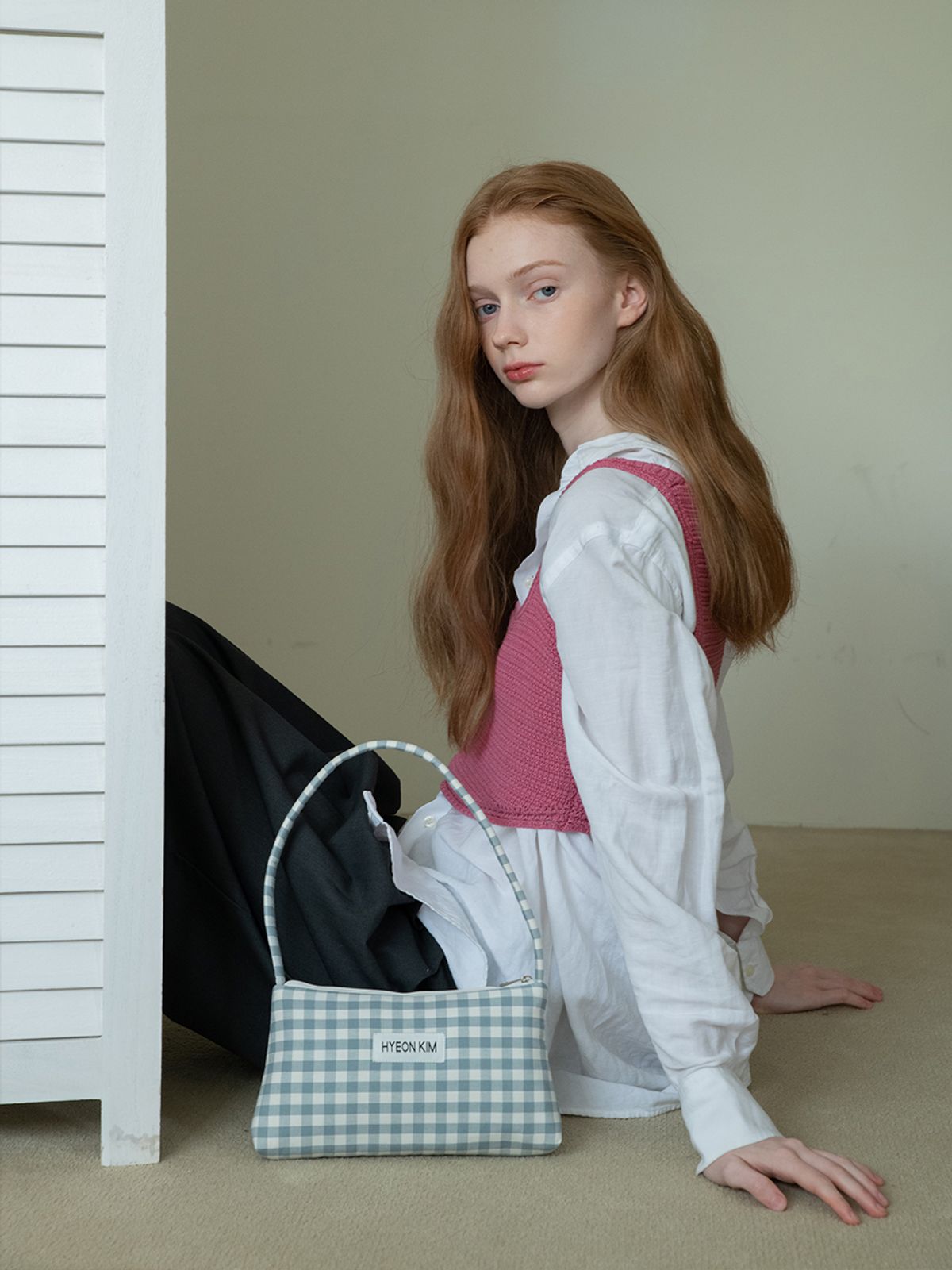 현킴(HYEON KIM) GINGHAM CHECK LENEE BAG 깅엄 체크 르네백 - 딥블루