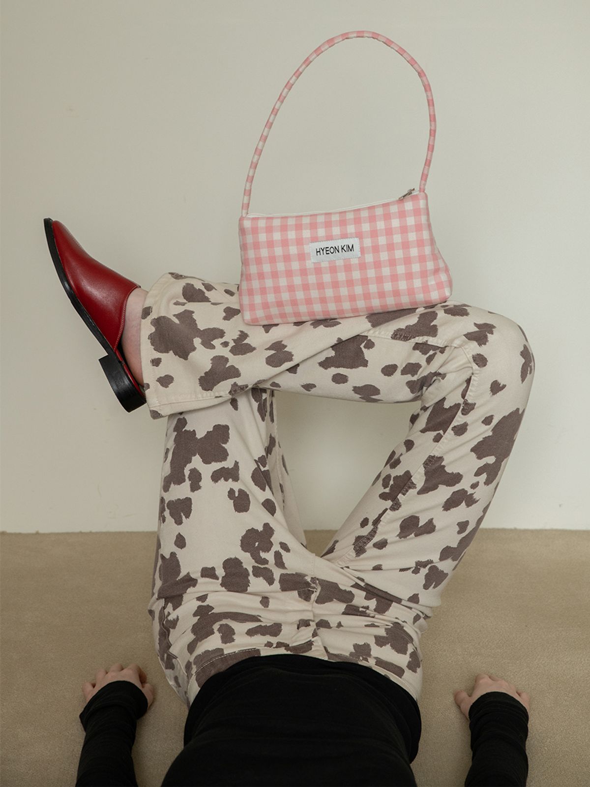 현킴(HYEON KIM) GINGHAM CHECK LENEE BAG 깅엄 체크 르네백 - 딥핑크