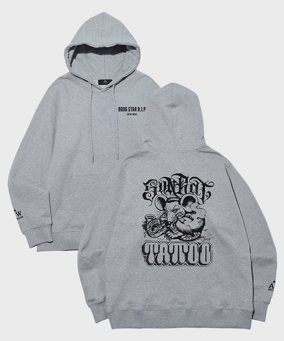 아티스트웨어(ARTISTWEAR) [ATW X BOOGSTAR] 레전드 후드티_GY