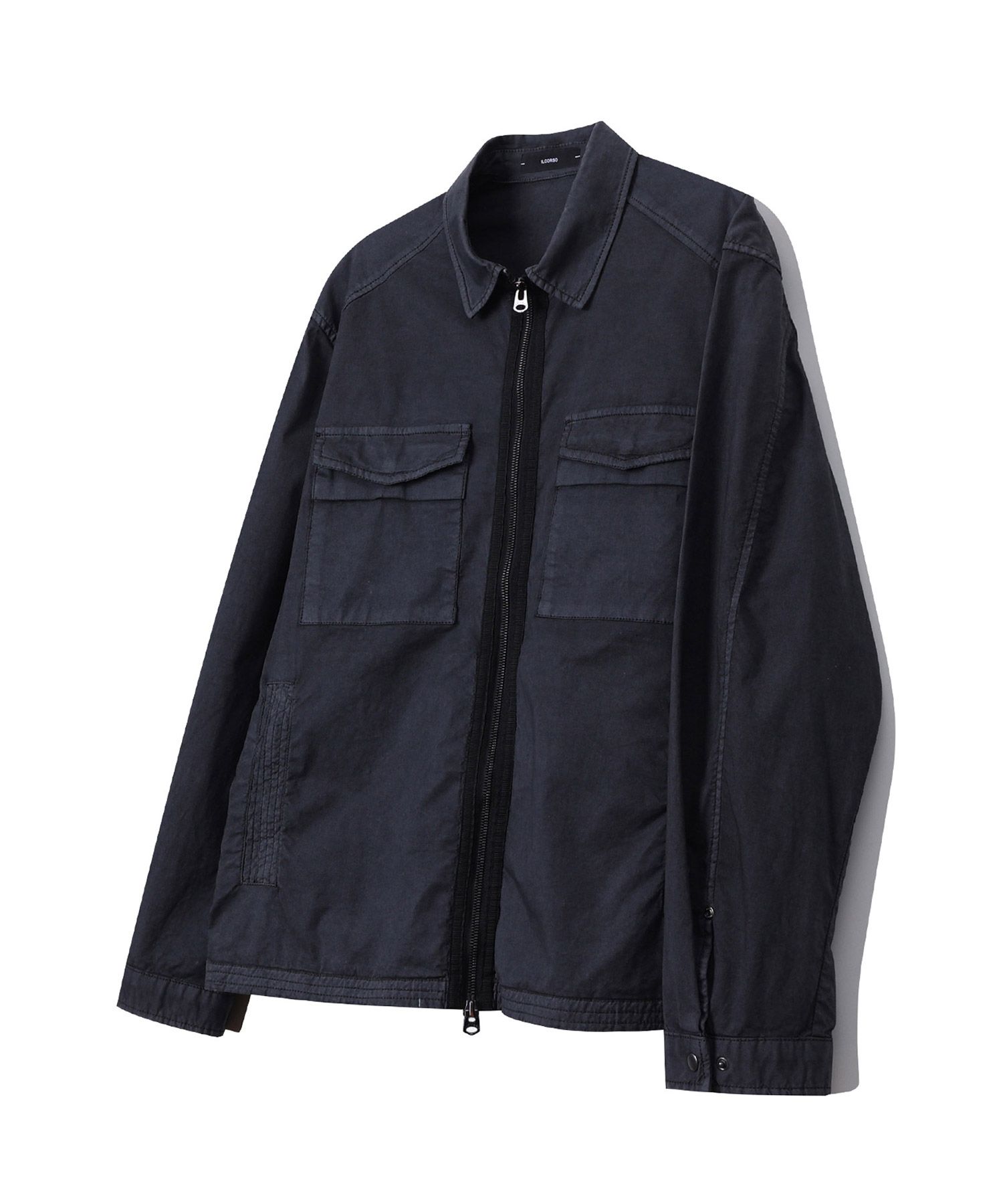 MUSINSA公式 | IL CORSO Garment Dyed Two Pocket Zip Up Shirt