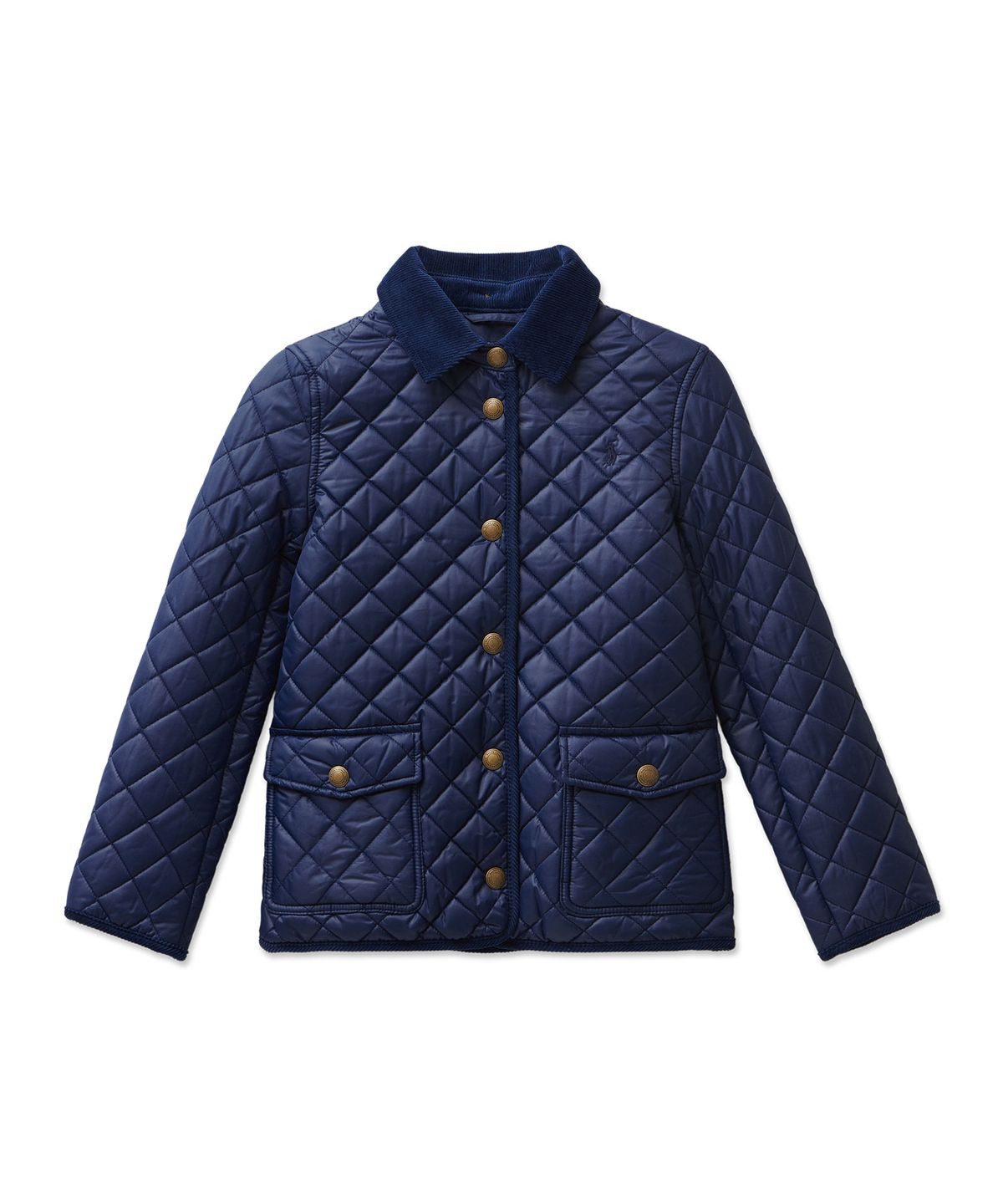 폴로 랄프 로렌 칠드런(POLO RALPH LAUREN CHILDREN) 여아 7-16세 퀼트 내수 반 재킷 - 네이비