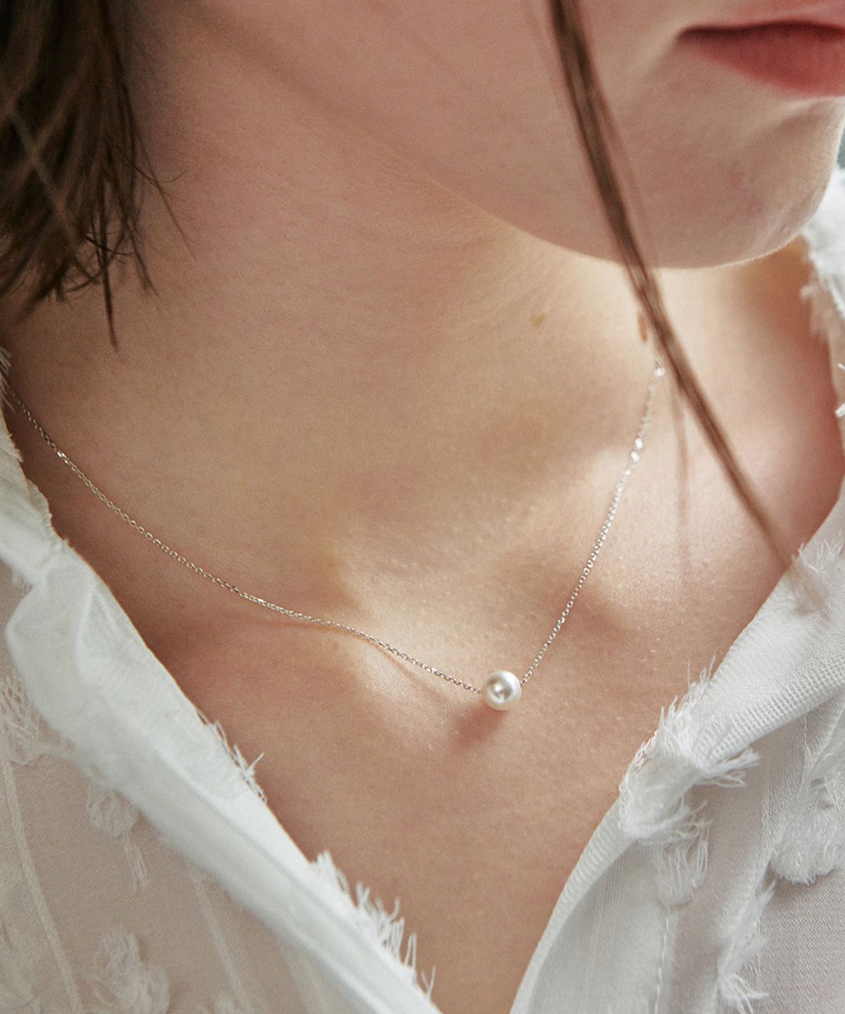 베흐트(VERTE) [925 silver] Un.silver.131 / simple pearl necklace (silver)