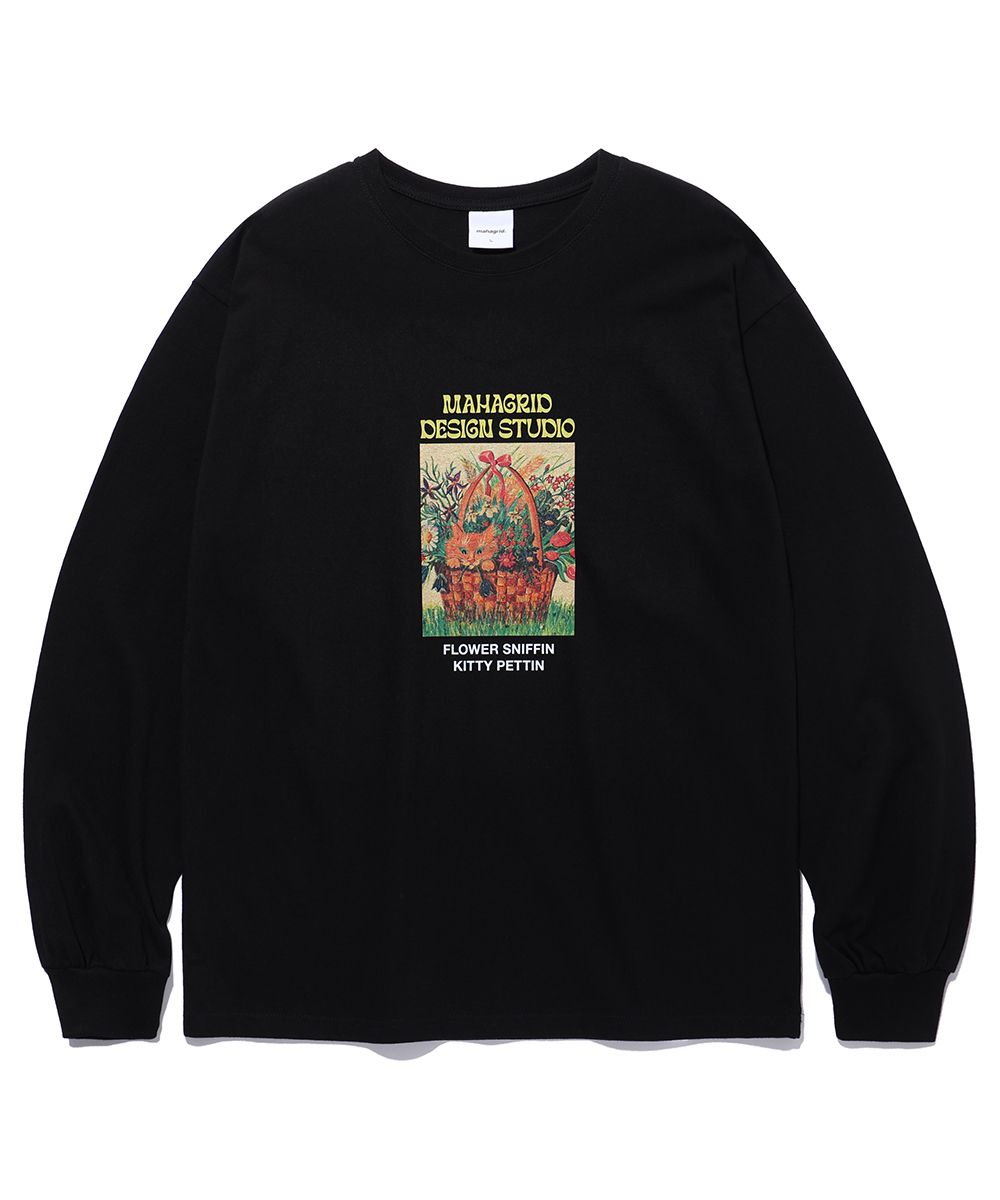 【mahagrid】22FW★ FLOWER KITTY LS TEE FLOWER KITTY LS TEE[WHITE] - MAHAGRID