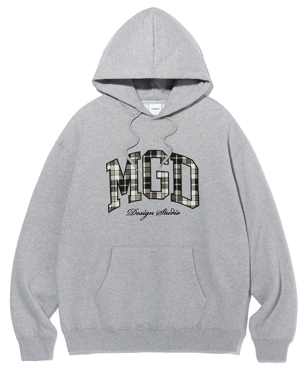 【mahagrid】21FW★ MGD COLLEGE SWEATSHIRT MUSINSA | MAHAGRID CHECK MGD COLLEGE HOODIE GRAY (MG2CFMM417A)