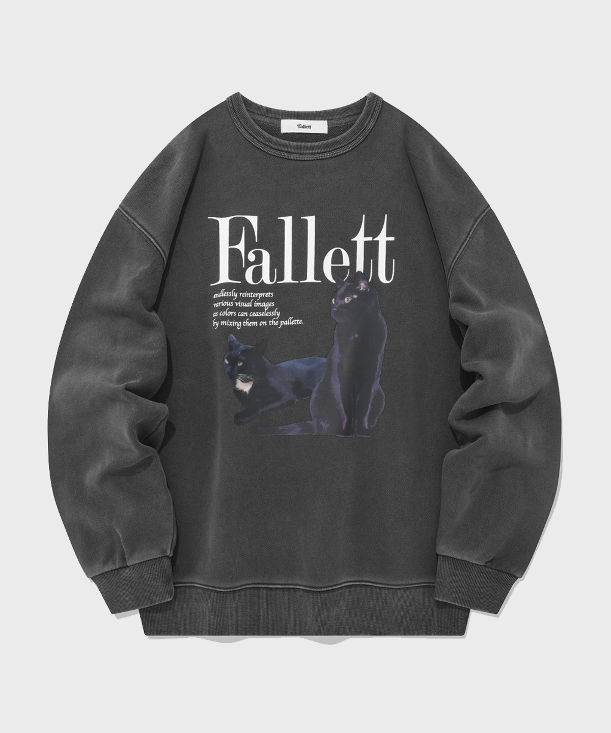 팔렛(FALLETT) 듀스 네로 맨투맨 피그먼트 차콜