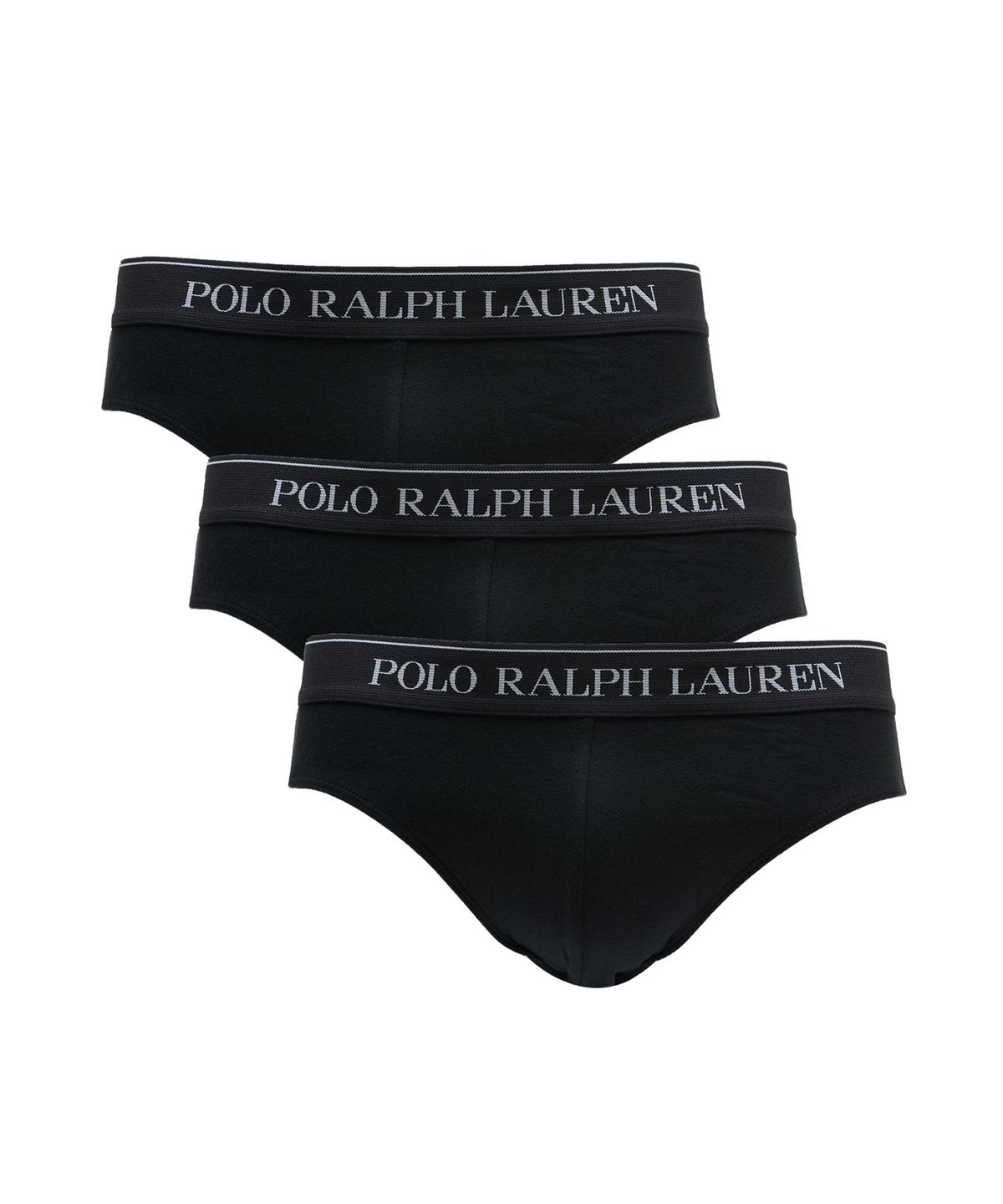 폴로 랄프 로렌(POLO RALPH LAUREN) 로우 라이즈 브리프 3팩 - 블랙