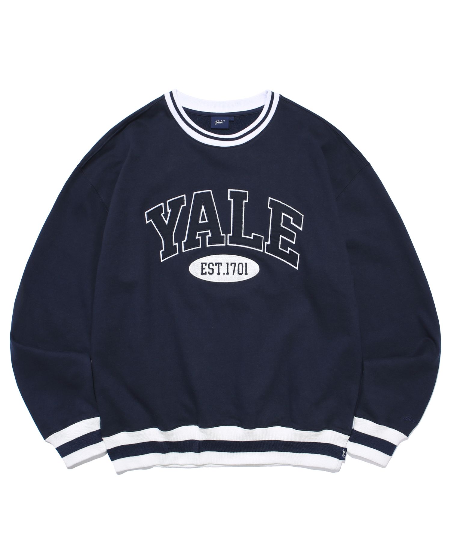 [ YALE ]★ 2 TONE ARCH CREWNECK MUSINSA | YALE 2 TONE ARCH CREWNECK NAVY / STRIPE