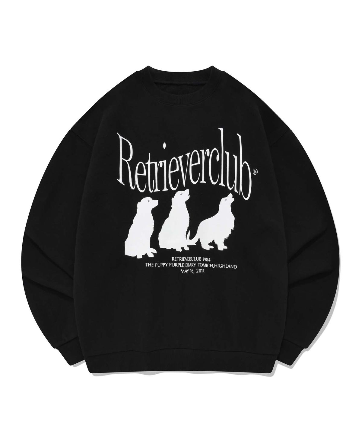 리트리버클럽(RETRIEVER CLUB) SILHOUETTE RETRIEVER CREWNECK [BLACK]