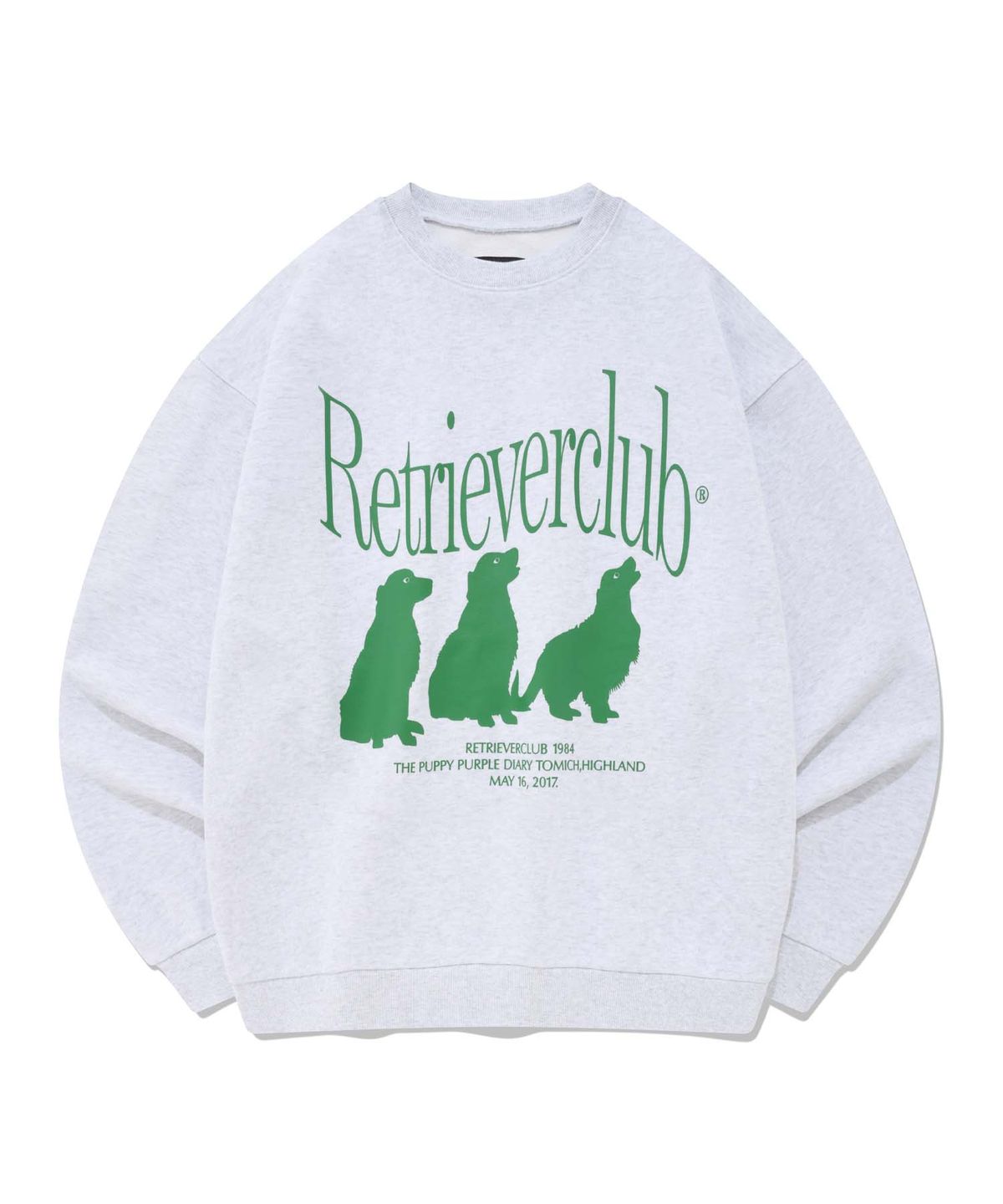 리트리버클럽(RETRIEVER CLUB) SILHOUETTE RETRIEVER CREWNECK [GREEN]