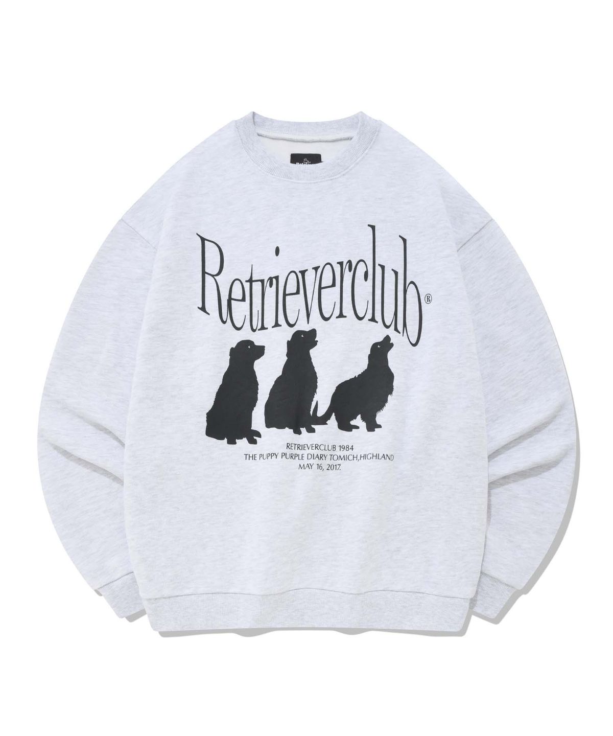 리트리버클럽(RETRIEVER CLUB) SILHOUETTE RETRIEVER CREWNECK [MELANGE GRAY]