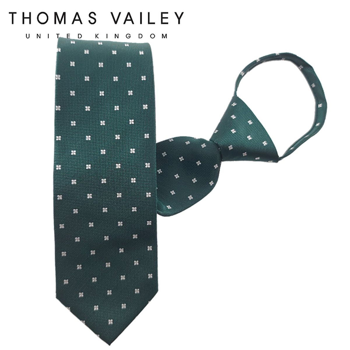 토마스 베일리(THOMAS VAILEY) 자동/지퍼넥타이-카노사 그린 7cm