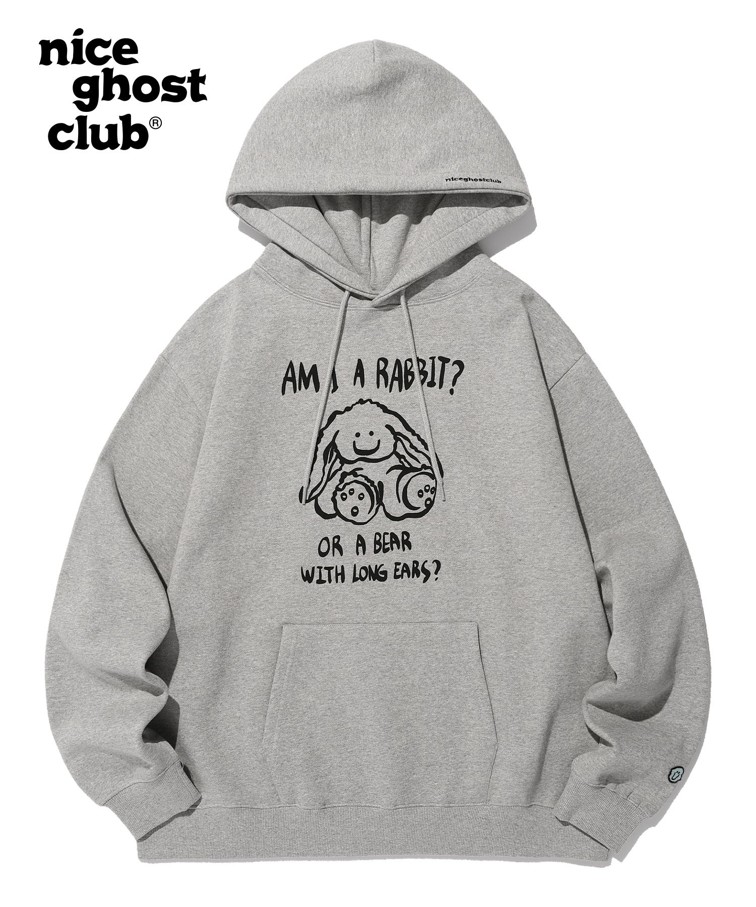★Nice Ghost Club★BUNNYBEAR SPRAY ARTWORK HOODIE MUSINSA | NICE GHOST CLUB RABBIT OR BEAR HOODIE_WHITE