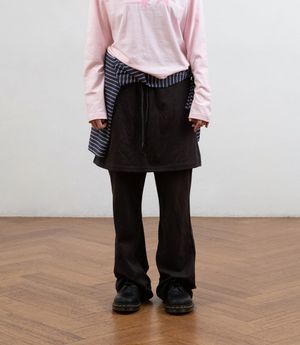 LOGO SWEAT LAYERED PANTS_BLACK(NG2DFUPA91A)