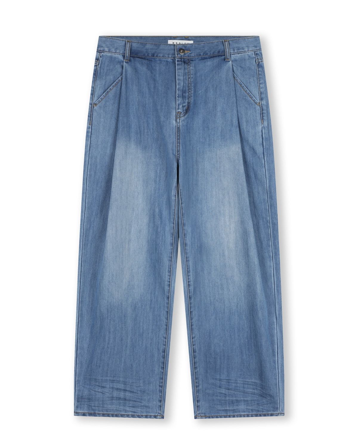 비슬로우(BESLOW) DEEP ONE TUCK FADED JEANS LIGHT WASHED
