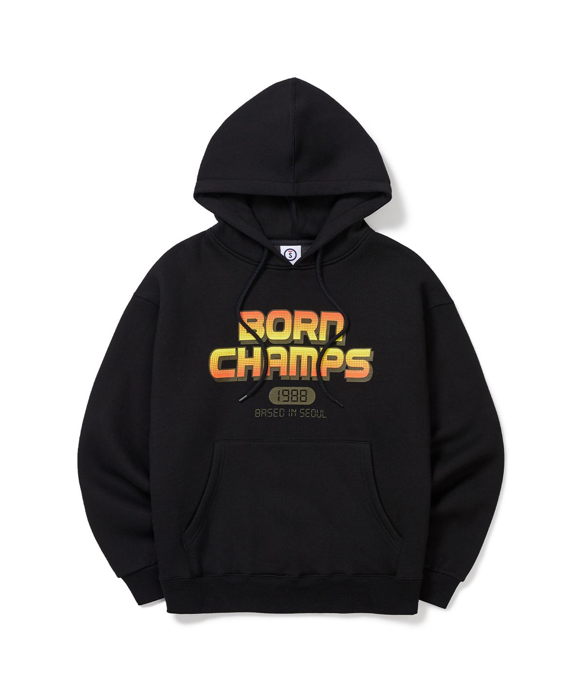 본챔스(BORN CHAMPS) BC 퓨처 로고 후디 B22FT01BK
