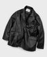 비건 크랙 오버핏 싱글 버튼 블레이저 레더 자켓 [블랙]