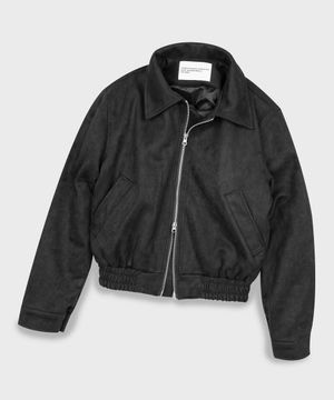 투웨이 블루종 스웨이드 밴딩 점퍼 자켓 [블랙]