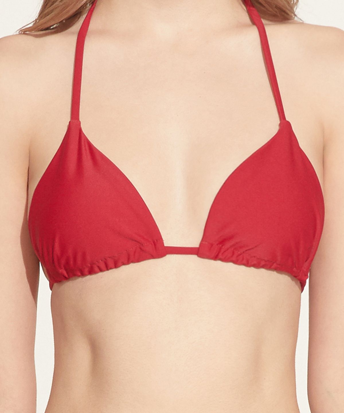 로에(LEAUET) Lyla Burgundy Solid Triangle Bikini Top