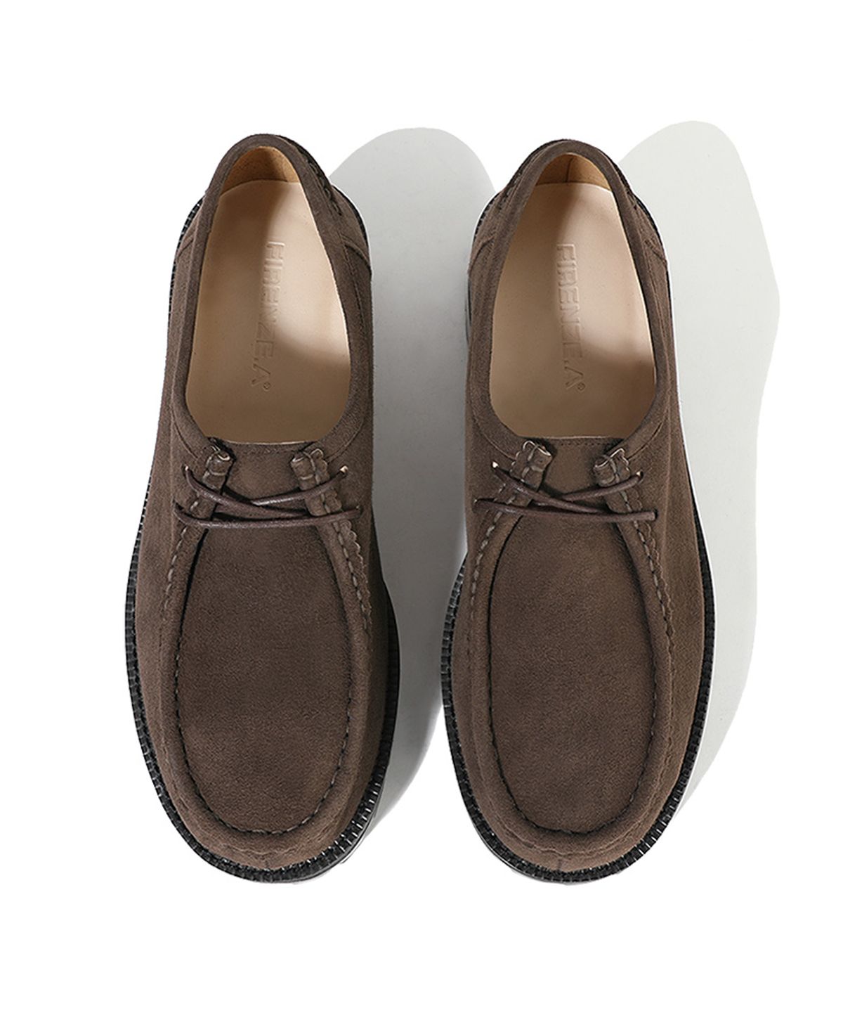 피렌체 아뜨리에(FIRENZE ATELIER) [비브람] 볼드쉐입 4.7CM 스웨이드 모크슈즈 9009-QS [DARK BROWN]