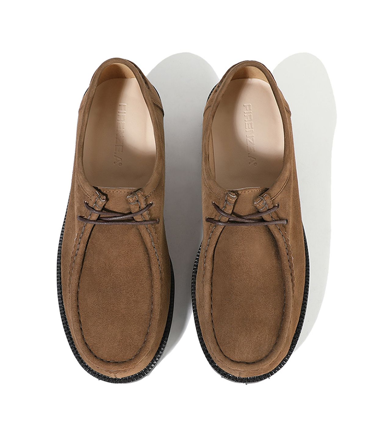 피렌체 아뜨리에(FIRENZE ATELIER) [비브람] 볼드쉐입 4.7CM 스웨이드 모크슈즈 9009-QS [MID BROWN]