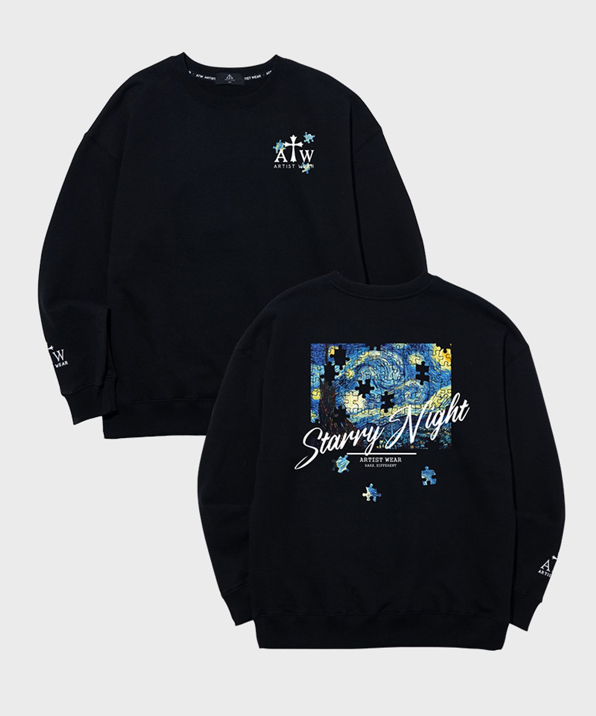 아티스트웨어(ARTISTWEAR) [ATW] 별이빛나는밤 맨투맨   BK