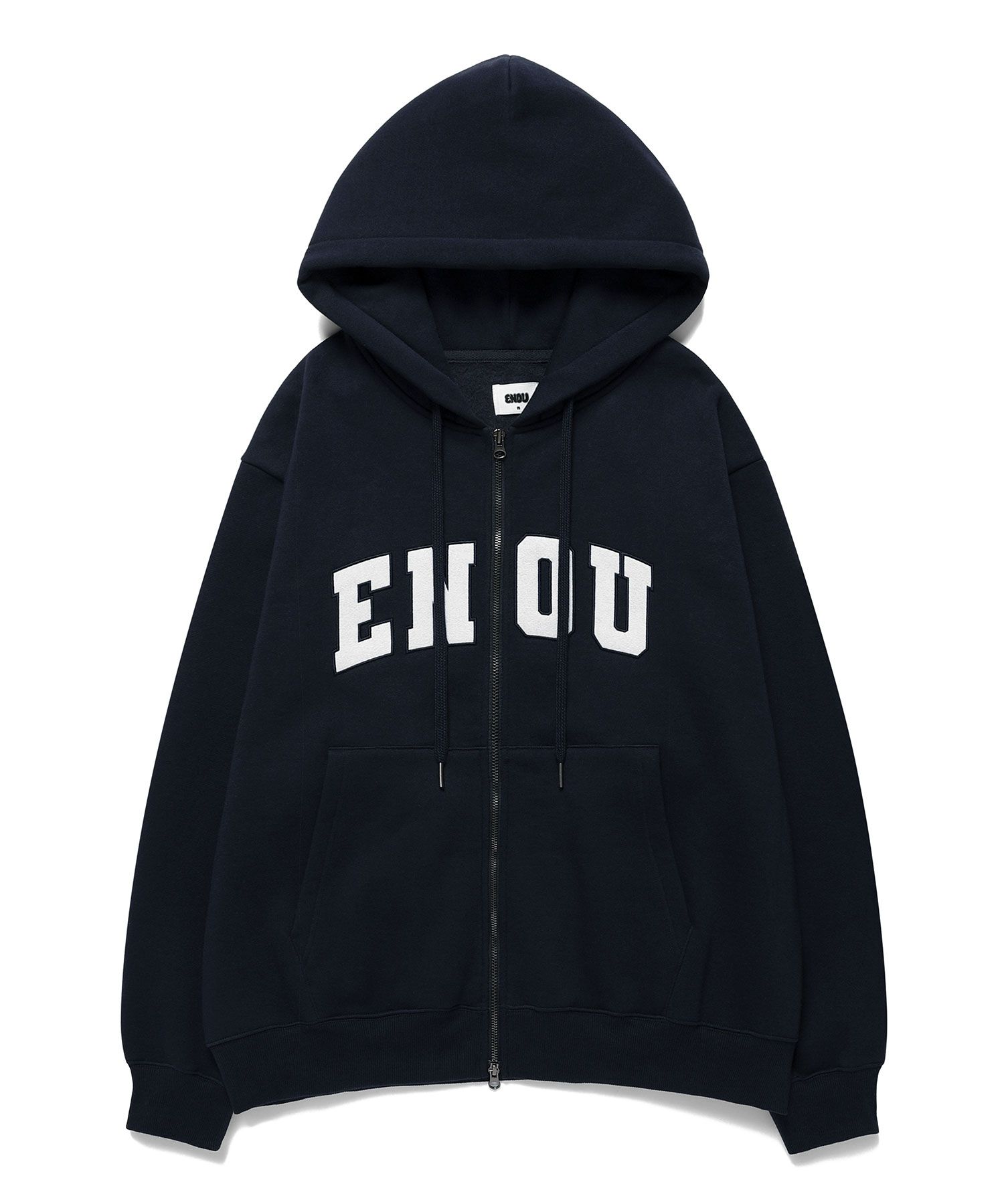 MUSINSA | ENOU Logo Zip-up Hoodie_Navy (EN2CFMM481A)