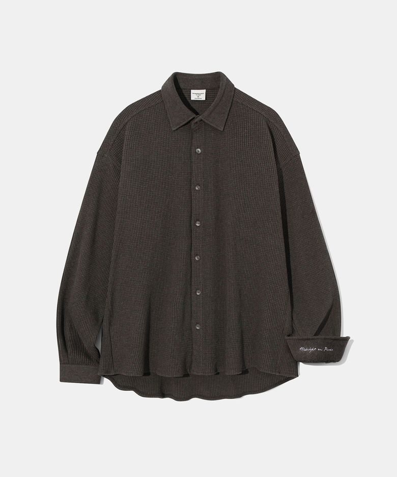 Waffle Cotton Shirt S103 Matte Brown
