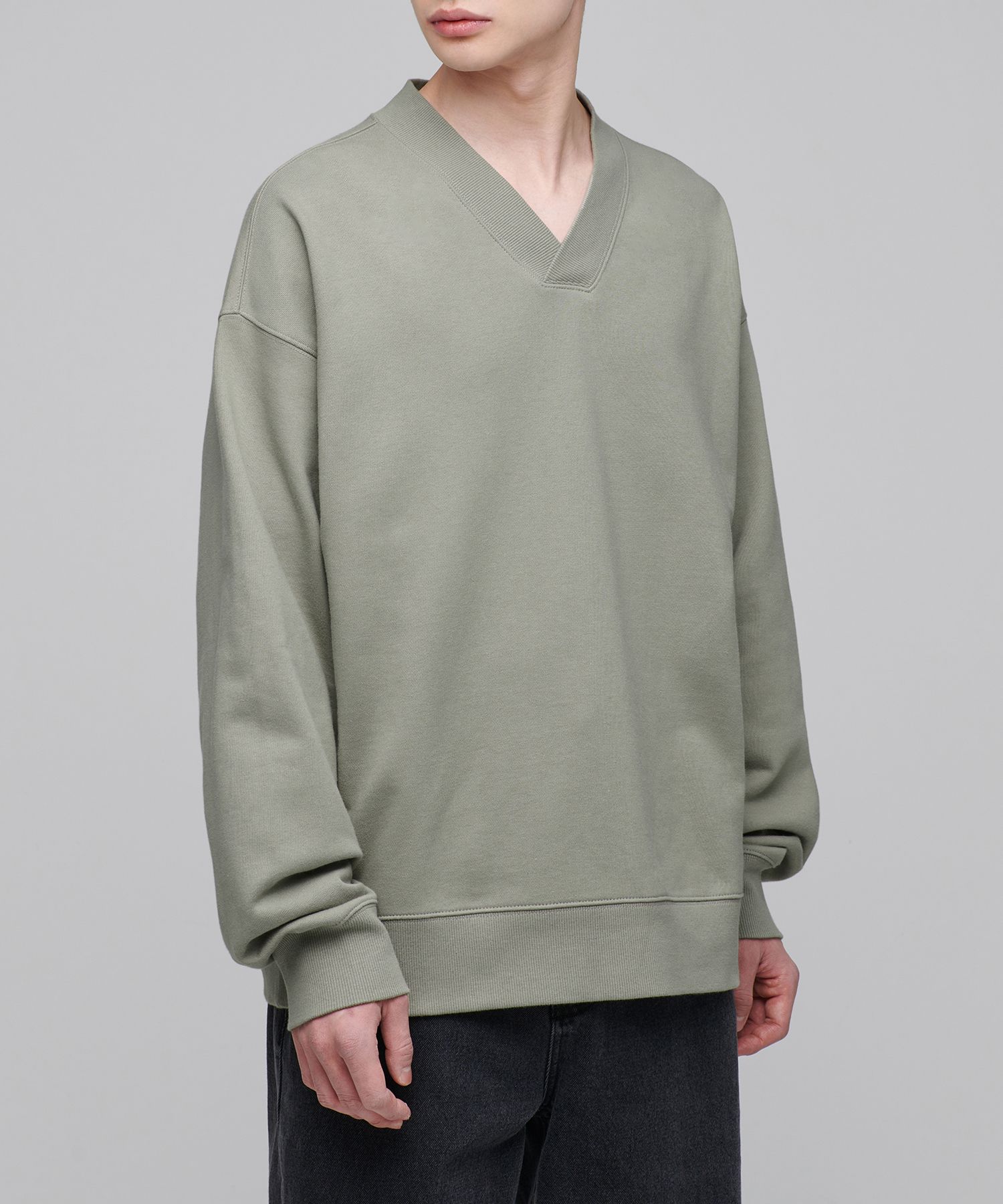 スウェット・トレーナー *MUSINSA STANDARD* Oversized collared sweatshirt pistachio M MUSINSA | MUSINSA STANDARD Oversized Half Zip-Up Sweatshirt