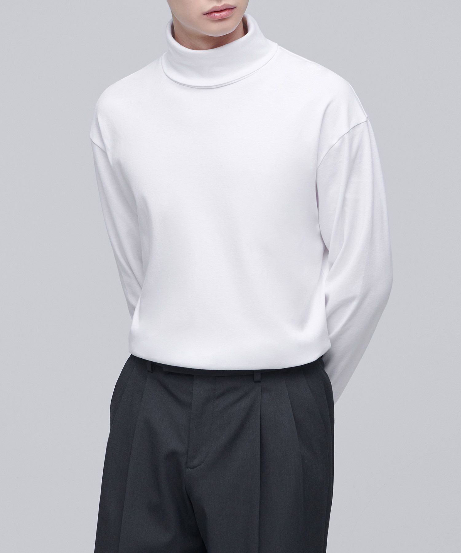 Tシャツ・カットソー *MUSINSA STANDARD* Ponte Turtleneck Long Sleeve T-Shirt Medi MUSINSA | MUSINSA STANDARD Relaxed Turtleneck Long Sleeve T