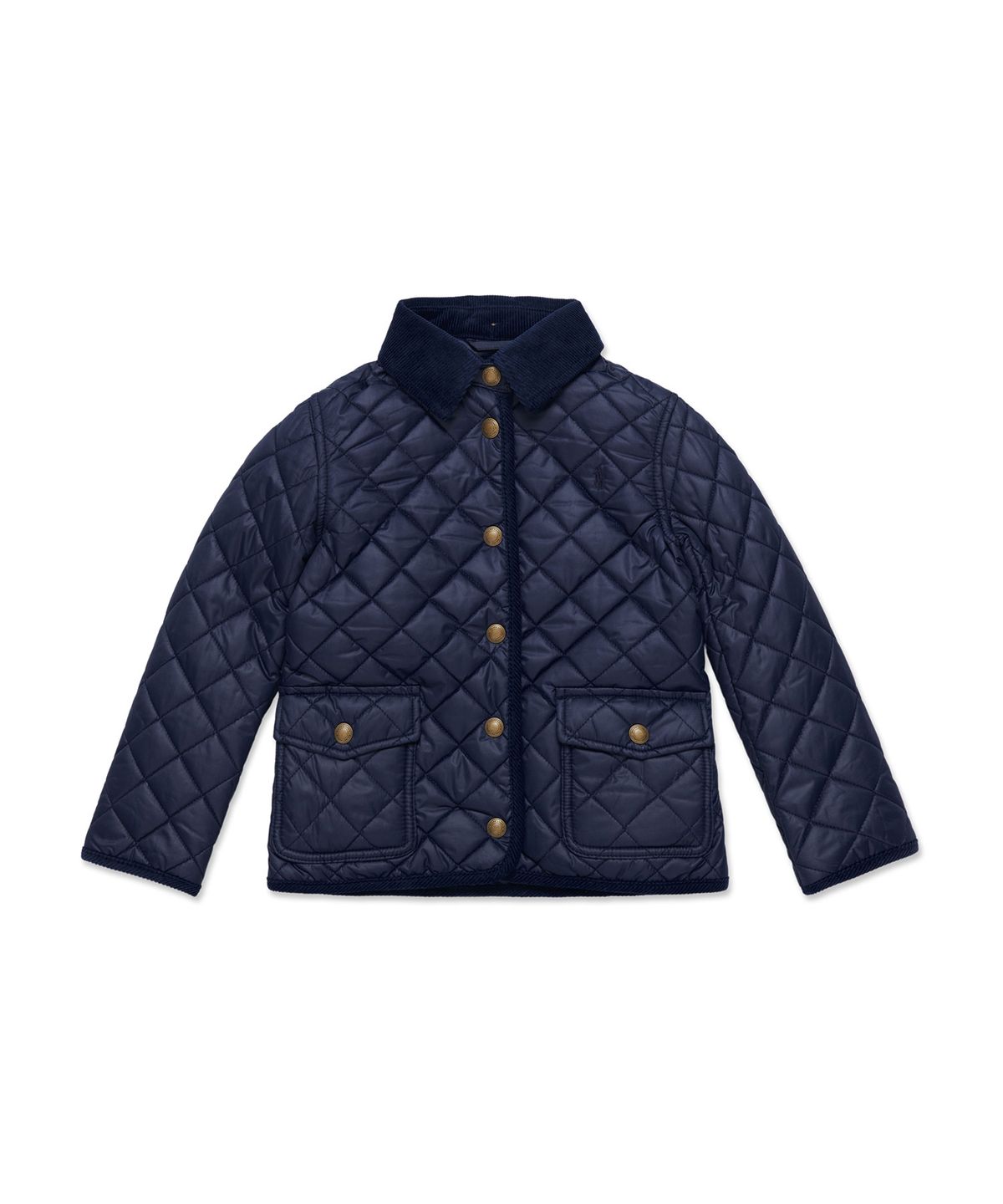 폴로 랄프 로렌 칠드런(POLO RALPH LAUREN CHILDREN) 여아 4-6.5세 퀼트 내수 반 재킷 - 네이비