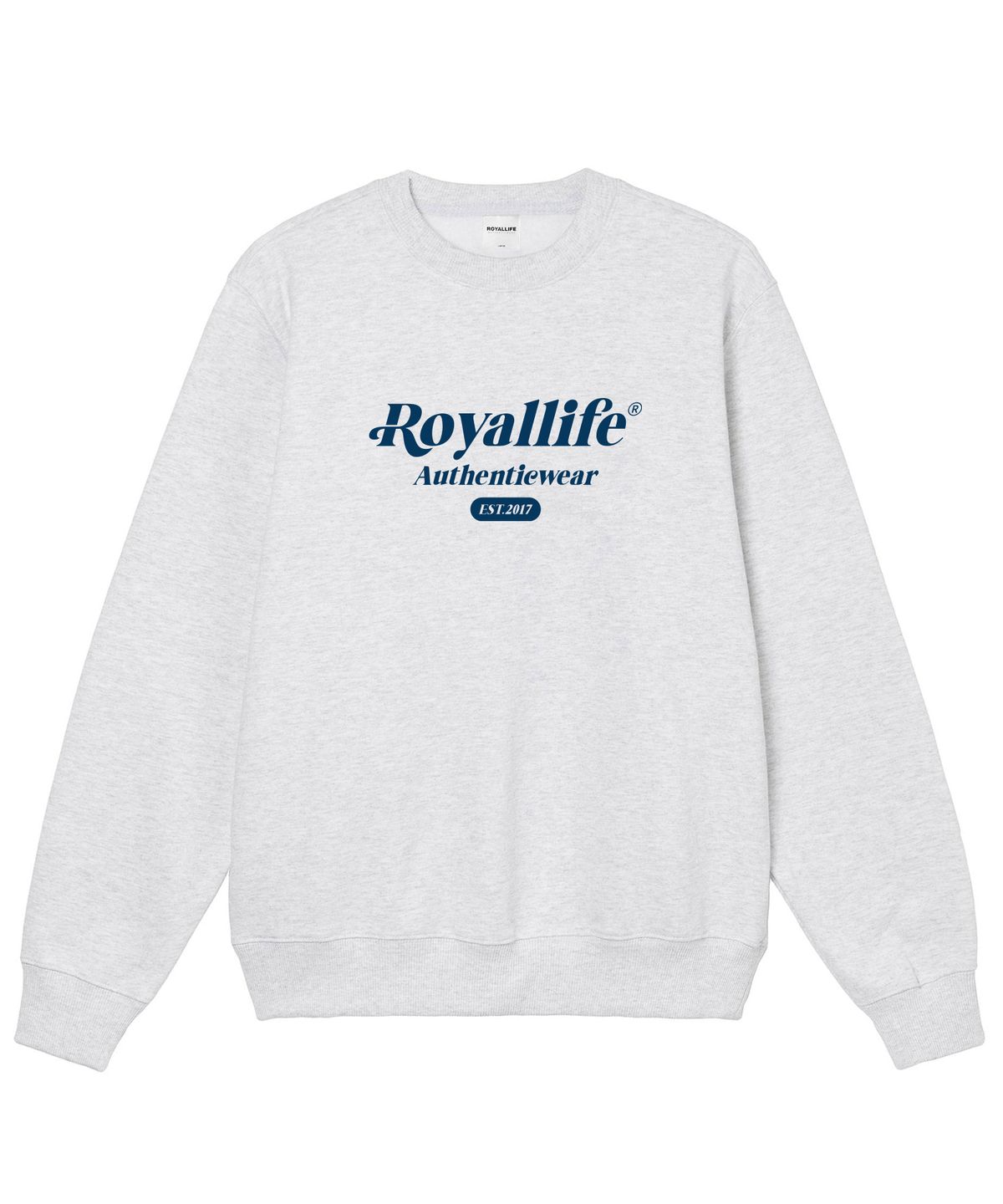 로얄라이프(ROYALLIFE) RLCN1007 뉴 어센틱 로고 기모 맨투맨 - 그레이