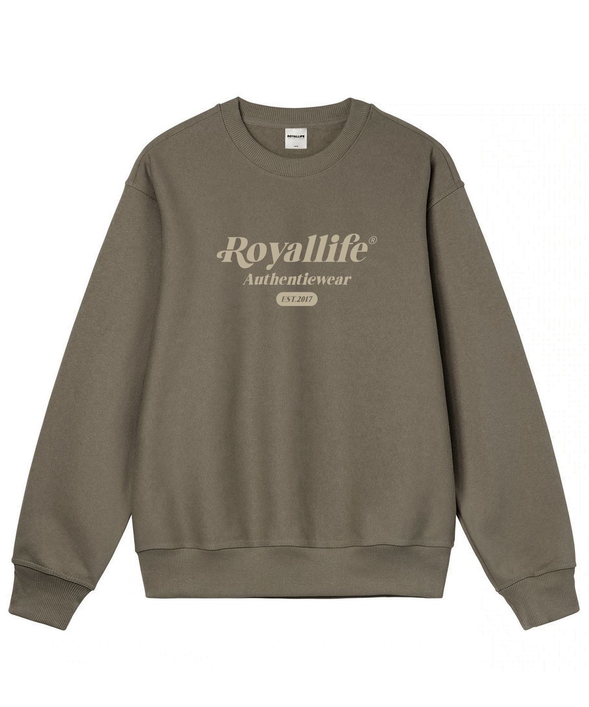 로얄라이프(ROYALLIFE) RLCN1007 뉴 어센틱 로고 기모 맨투맨 - 토프
