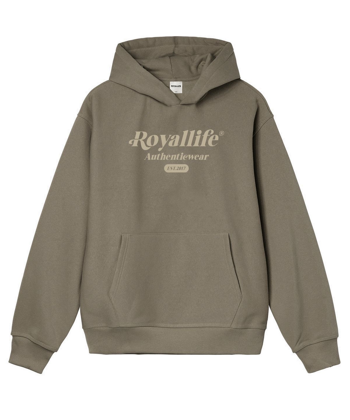 로얄라이프(ROYALLIFE) RLPH1007 뉴 어센틱 로고 기모 후드티 - 토프