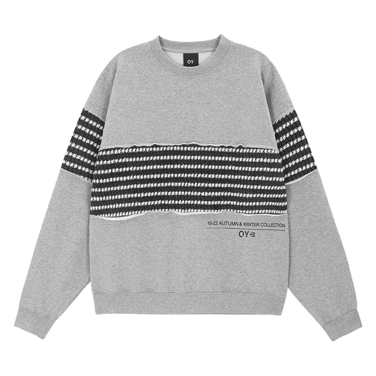 오픈야드(오와이)(OPENYARD(OY)) 라인 스트라이프  로고 맨투맨-그레이