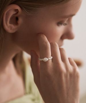 진주 믹스 링 - 아이보리