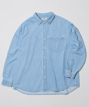 오버사이즈 워시드 데님셔츠 라이트인디고