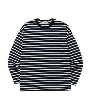 헤비 스트라이프 긴팔 티셔츠 (네이비)