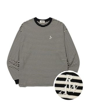 시그니쳐 RAW 스트라이프 롱슬리브 (블랙)