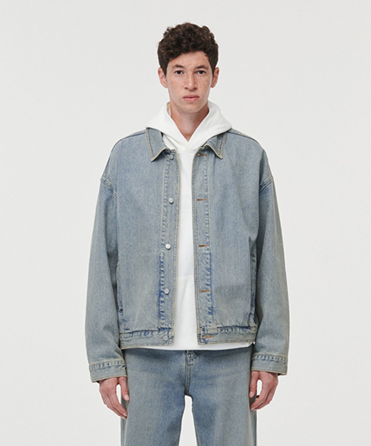 에러스익셉티드(ERRORS EXCEPTED) JK012 플리츠 데님자켓 (Washed Blue)