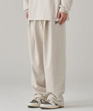 시그니쳐 RAW 딥맞턱 와이드팬츠 (오트밀)